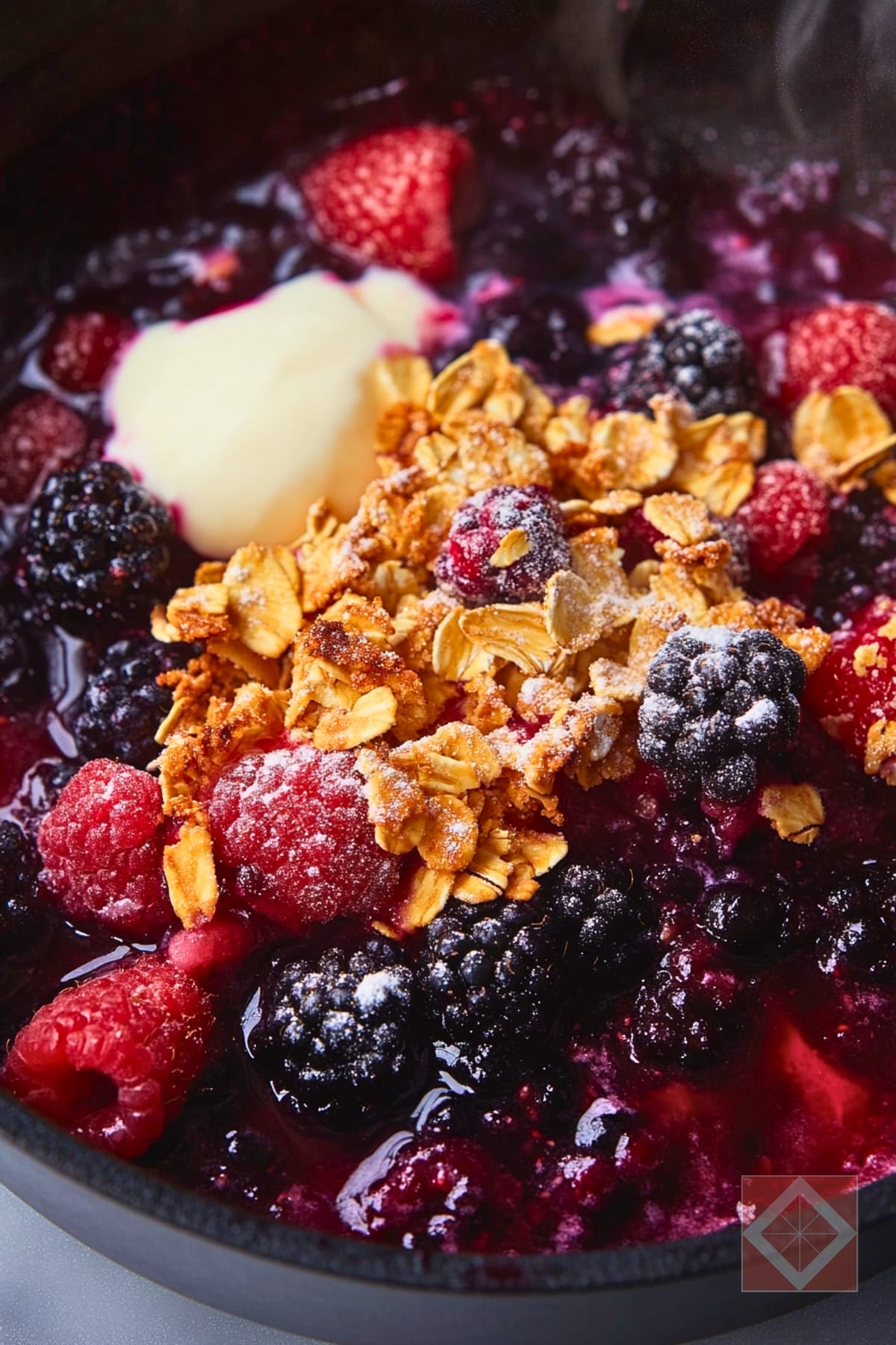 Simple Mixed Berry Skillet Crisp Dessert 3 Simple Mixed Berry Skillet Crisp Dessert - Mixed Berry Skillet Crisp Recipe Dessert pin 1 midia