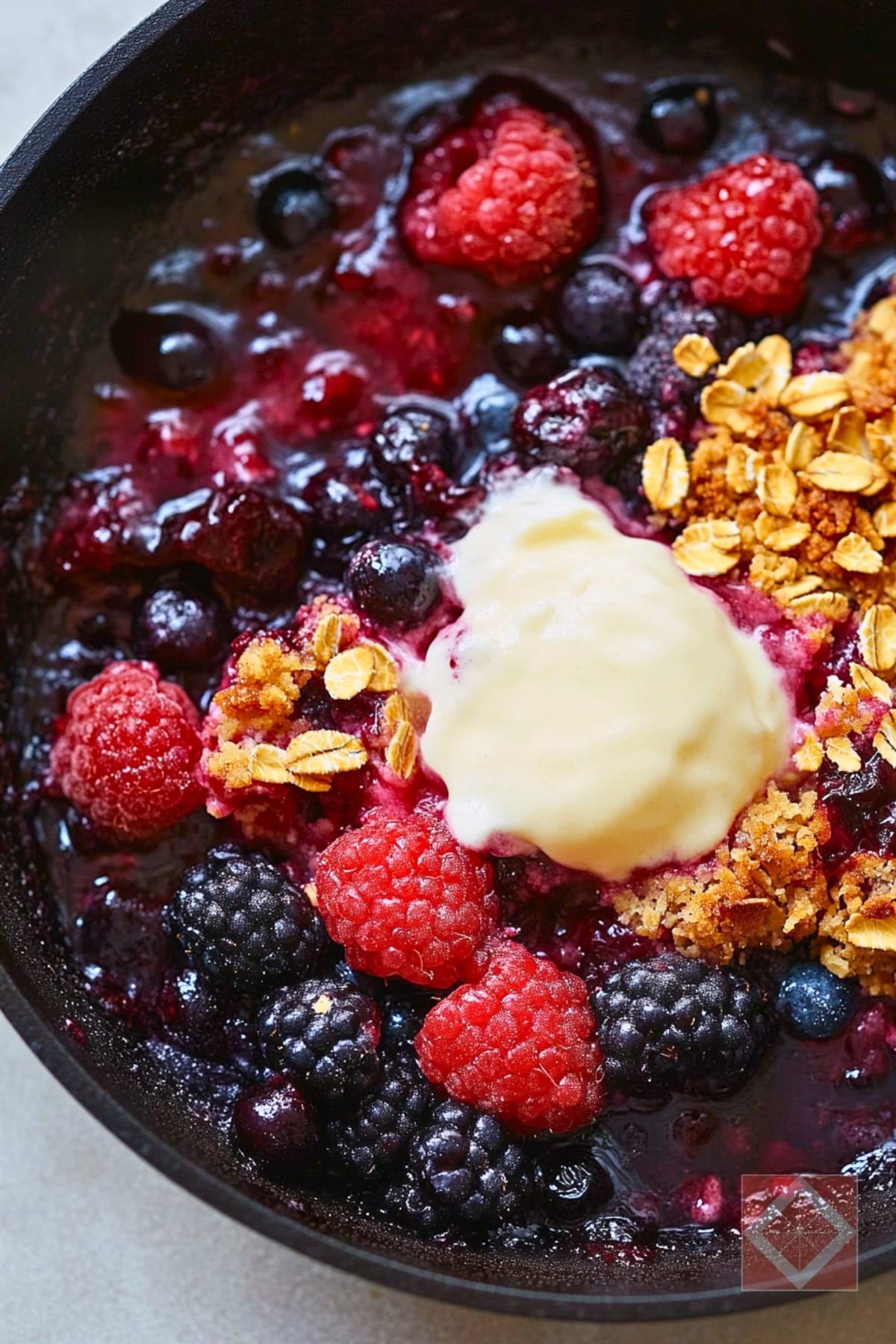 Simple Mixed Berry Skillet Crisp Dessert 4 Simple Mixed Berry Skillet Crisp Dessert - Mixed Berry Skillet Crisp Recipe Dessert pin 2 midia