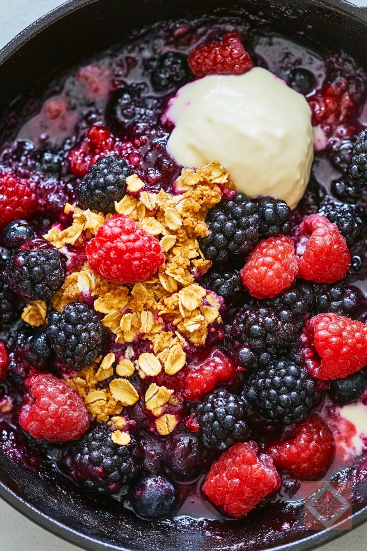 Simple Mixed Berry Skillet Crisp Dessert 5 Simple Mixed Berry Skillet Crisp Dessert - Mixed Berry Skillet Crisp Recipe Dessert pin 3 midia
