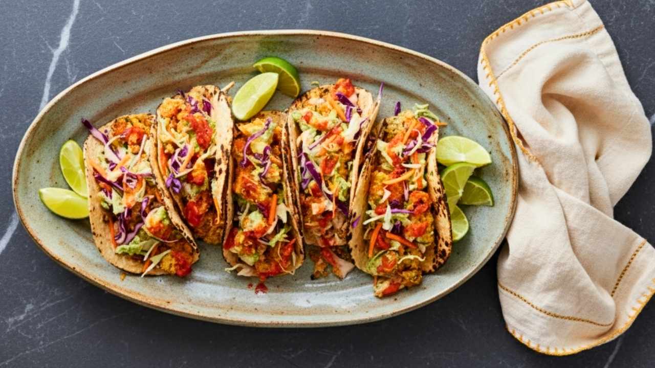 crunchy honey harissa fish tacos (30-mins, oven-baked, baja-style) 3 crunchy honey harissa fish tacos (30-mins, oven-baked, baja-style) - baja fish tacos