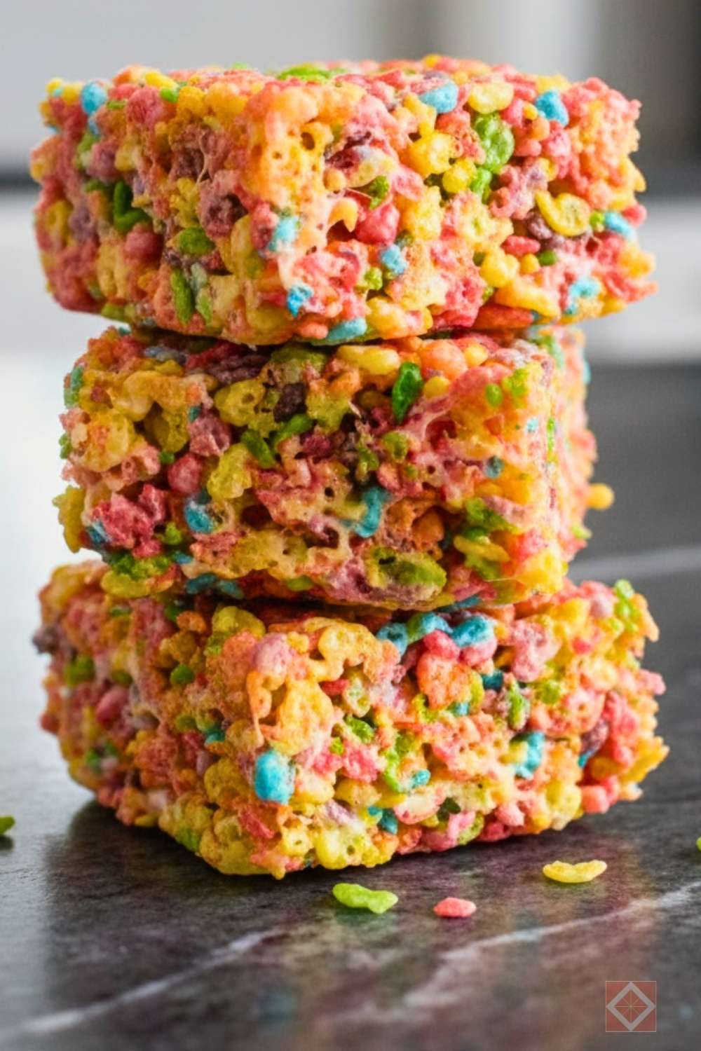 fruity pebbles rice crispy treats (soft, gooey, no-bake) - fruity pebbles rice crispy treats