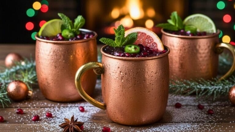 the best holiday moscow mule with a pomegranate & jalapeño kick - spicy pomegranate moscow mule 5