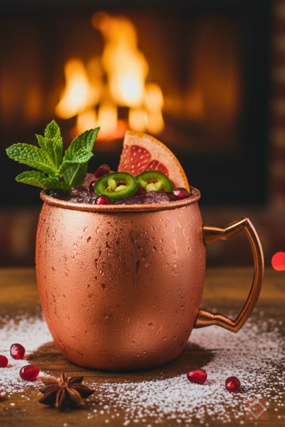 the best holiday moscow mule with a pomegranate & jalapeño kick - spicy pomegranate moscow mule