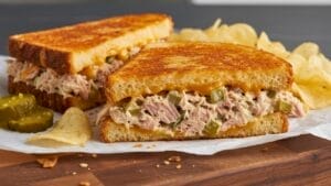 upgrade your tuna melt with this crispy parmesan recipe 1 upgrade your tuna melt with this crispy parmesan recipe - tuna melt 2