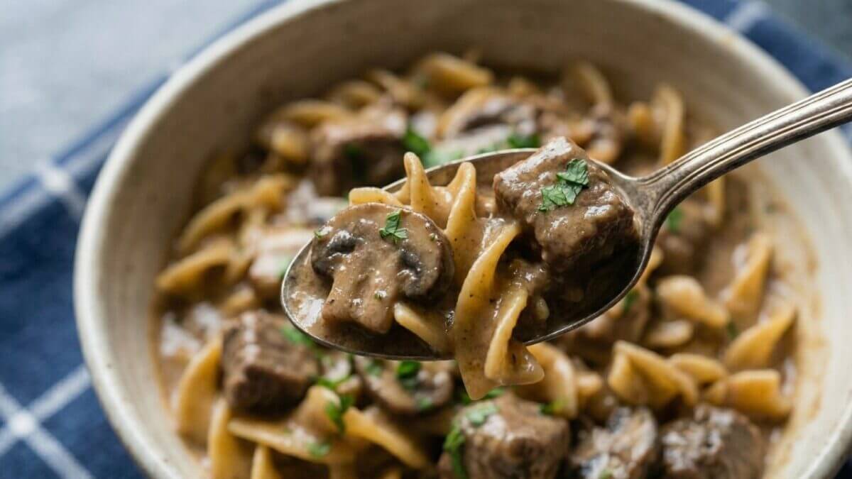 The Secret to Creamy Slow Cooker Beef Stroganoff 4 The Secret to Creamy Slow Cooker Beef Stroganoff - Easy Slow Cooker Beef Stroganoff 4 scaled