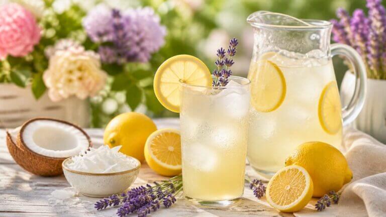 This Coconut Lavender Lemonade Mocktail Tastes Like a Garden Party in a Glass - Coconut Lavender Lemonade Mocktail