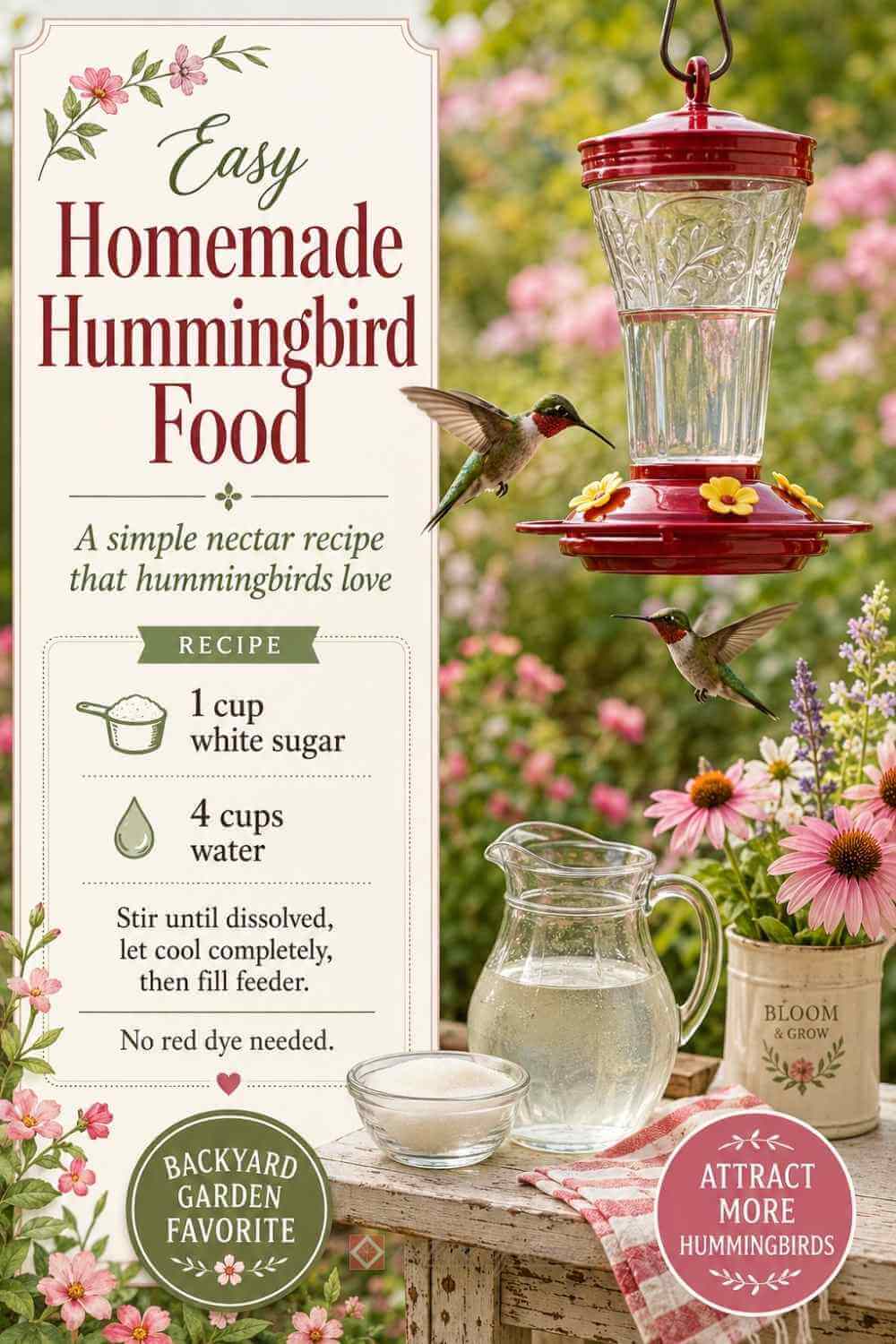 Homemade Hummingbird Nectar Recipe (The Simple 4:1 Ratio That Actually Works) 2 Homemade Hummingbird Nectar Recipe (The Simple 4:1 Ratio That Actually Works) - hummingbird nectar recipe homemade